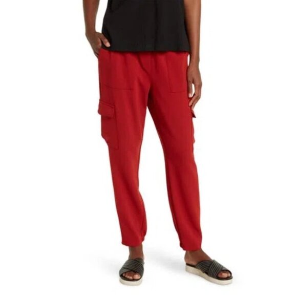 NWOT THEORY Northsound Admiral Pants in Rustic Red Size 6 - Picture 1 of 13